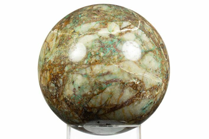 Polished Quartz and Chrysocolla Sphere #311715